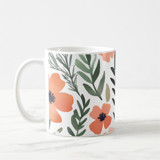 Terracotta Wildflower Rustic Boho Drinkware Koffiemok (Links)