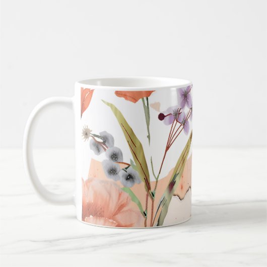 Terracotta Wildflower Rustic Boho Drinkware Koffiemok (Links)