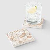 Terracotta Wildflower Rustiek Boho Drink Accessoir Stenen Onderzetter (Zijkant)