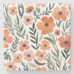 Terracotta Wildflower Rustiek Boho Drink Accessoir Stenen Onderzetter