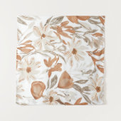 Terracotta Wildflower Rustiek Boho Muur Hangen Wandkleed (Voorkant (horizontaal))