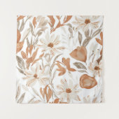 Terracotta Wildflower Rustiek Boho Muur Hangen Wandkleed (Voorkant)