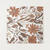Terracotta Wildflower Rustiek Boho Muur Hangen Wandkleed (Voorkant (horizontaal))