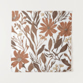 Terracotta Wildflower Rustiek Boho Muur Hangen Wandkleed (Voorkant)