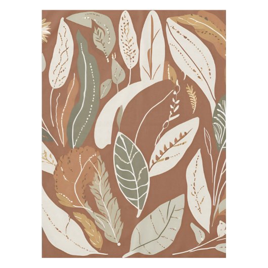 Terracotta Wildflower Rustiek Boho Spring Decor Tafelkleed (Voorkant)