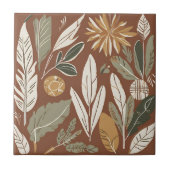 Terracotta Wildflower Rustiek Boho Spring Decor Tegeltje (Voorkant)