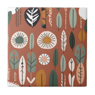 Terracotta Wildflower Rustiek Boho Spring Decor Tegeltje