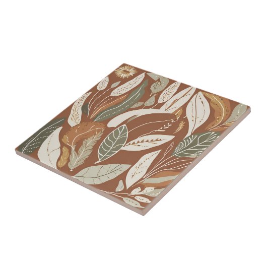 Terracotta Wildflower Rustiek Boho Spring Decor Tegeltje (Zijkant)