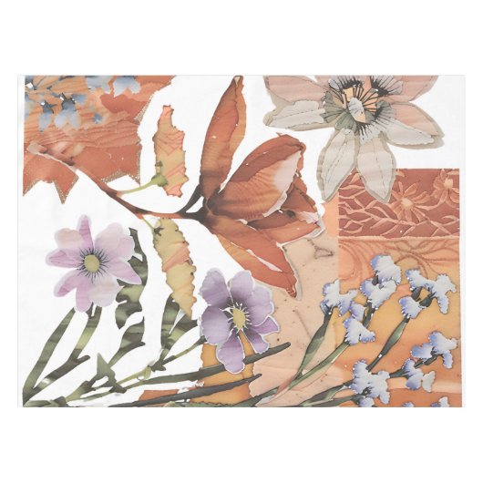 Terracotta Wildflower Rustiek Boho Tafeldecor Tafelkleed (Voorkant (Horizontaal))