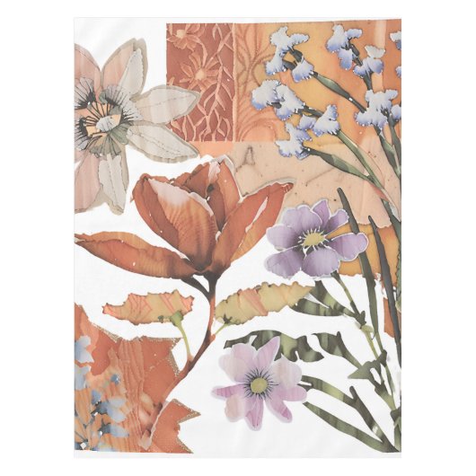 Terracotta Wildflower Rustiek Boho Tafeldecor Tafelkleed (Voorkant)