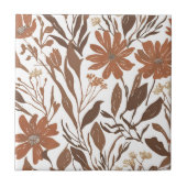 Terracotta Wildflower Rustiek Boho Wall Accent Tegeltje (Voorkant)