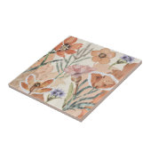 Terracotta Wildflower Rustiek Boho Wall Accent Tegeltje (Zijkant)