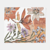 Terracotta Wildflower Rustieke Boho Gooi voor de L Fleece Deken (Voorkant (Horizontaal))