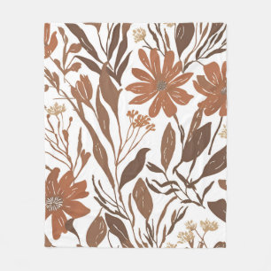 Terracotta Wildflower Rustieke Boho Gooi voor de L Fleece Deken