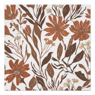 Terracotta Wildflower Rustieke Boho Wall Art Perfect Poster