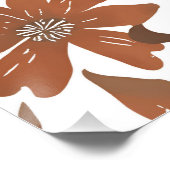 Terracotta Wildflower Rustieke Boho Wall Art Perfect Poster (Hoek)