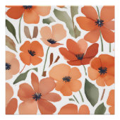 Terracotta Wildflower Rustieke Boho Wall Art Perfect Poster (Voorkant)