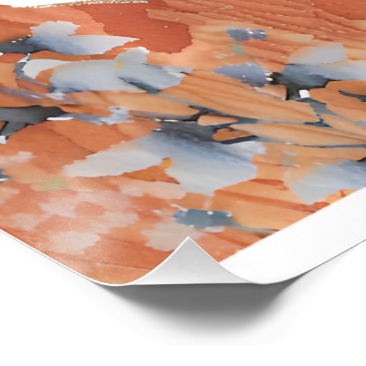 Terracotta Wildflower Rustieke Boho Wall Art Perfect Poster (Hoek)