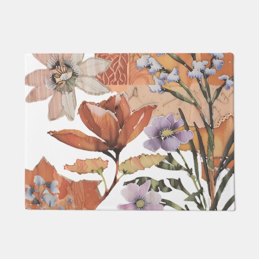 Terracotta Wildflower Rustieke Entryway Decor Deurmat (Voorkant)