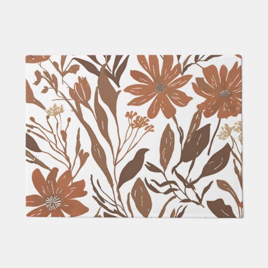 Terracotta Wildflower Rustieke Entryway Decor Deurmat (Voorkant)