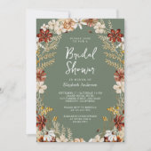 Terracotta Wildflower Sage Green Vrijgezellenfeest Kaart (Voorkant)