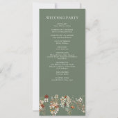 Terracotta Wildflower Sage Green Wedding Programma (Achterkant)