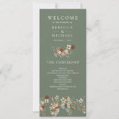 Terracotta Wildflower Sage Green Wedding Programma (Voorkant)