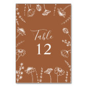 Terracotta Wildflower Sketch, bewerkbaar Kaart (Voorkant)