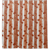 Terracotta Wildflower Stripe Douchegordijn (Voorkant)