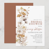 Terracotta Wildflower Trouw Uitnodiging (Voorkant / Achterkant)