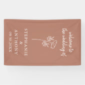 Terracotta Wildflower Trouwbanner Spandoek (Horizontaal)