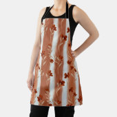 Terracotta Wildflower Vertical Stripe Boho Pattern Schort (Insitu)