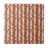Terracotta Wildflower Vertical Stripe Boho Pattern Tegeltje (Voorkant)