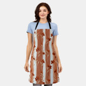 Terracotta-wildflower Verticale Streep Boho-patroo Schort (Gedragen)
