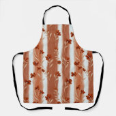 Terracotta-wildflower Verticale Streep Boho-patroo Schort (Voorkant)