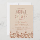 Terracotta Wildflower Vrijgezellenfeest Elegant Kaart (Voorkant)