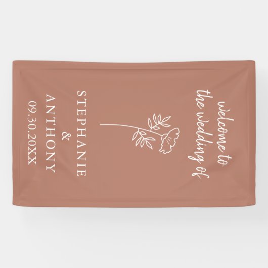 Terracotta Wildflower Wedding Banner (Horizontaal)