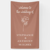 Terracotta Wildflower Wedding Banner (Verticaal)