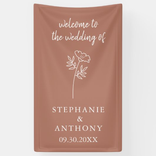 Terracotta Wildflower Wedding Banner (Verticaal)