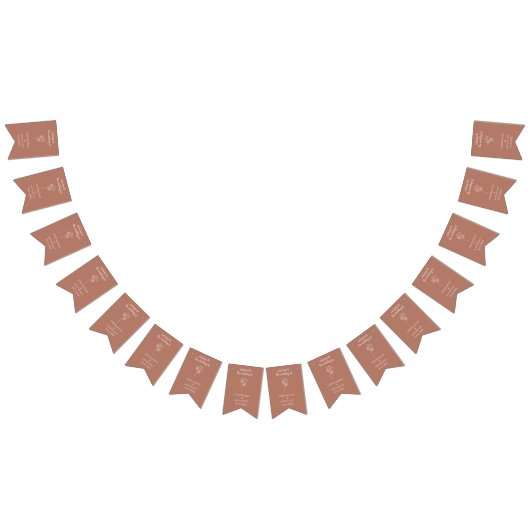 Terracotta Wildflower Wedding Bunting Flags Vlaggetjes (Alle)