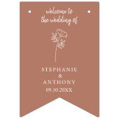 Terracotta Wildflower Wedding Bunting Flags Vlaggetjes (Derde vlag)