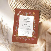 Terracotta Wildflower Wedding Invitation Save The Date