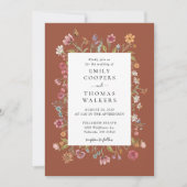 Terracotta Wildflower Wedding Invitation Save The Date (Voorkant)