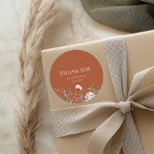 Terracotta Wildflower Weide Bedankt Sticker