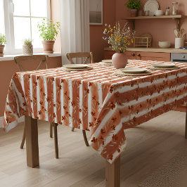 Terracotta-wildflowerpatroon met verticale strepen tafelkleed
