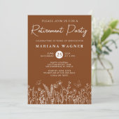 Terracotta Wildflowers Uitnodiging voor een pensio (Staand voorkant)