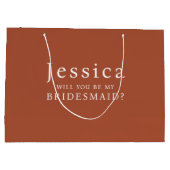 Terracotta Will You Be My Bridesmaid Proposal Groot Cadeauzakje (Achterkant)