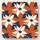 Terracotta witte bloem elegant bier onderzetter (Voorkant)