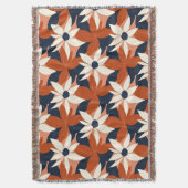 Terracotta witte bloem elegant deken (Voorkant Verticaal)