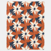 Terracotta witte bloem elegant fleece deken (Voorkant)